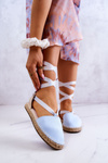 Ženské zviazané espadrilles veľká hviezda jj274863 modrá