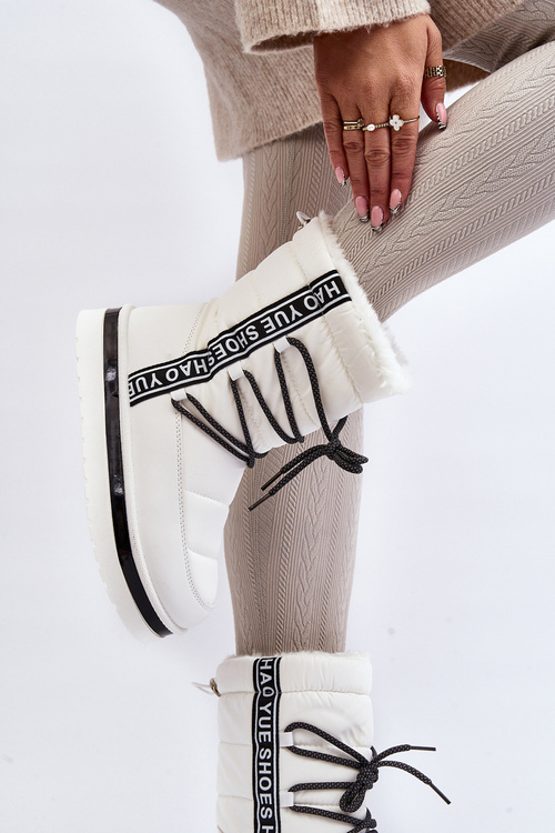 Dámské sněhule s vázáním bílé Lilara