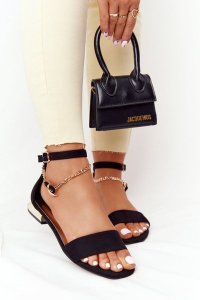 Sandály Na Zlatých Podpatcích Vinceza 21-17119 Černé