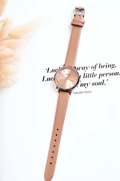 Dámské analogové hodinky bez obsahu niklu Ernest béžove