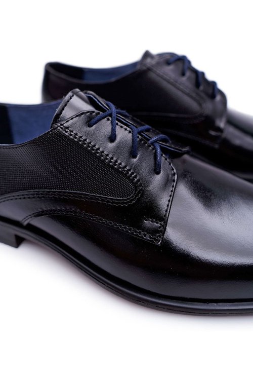 Pánske bednarek topánky elegantné kožené formálne čierne midas