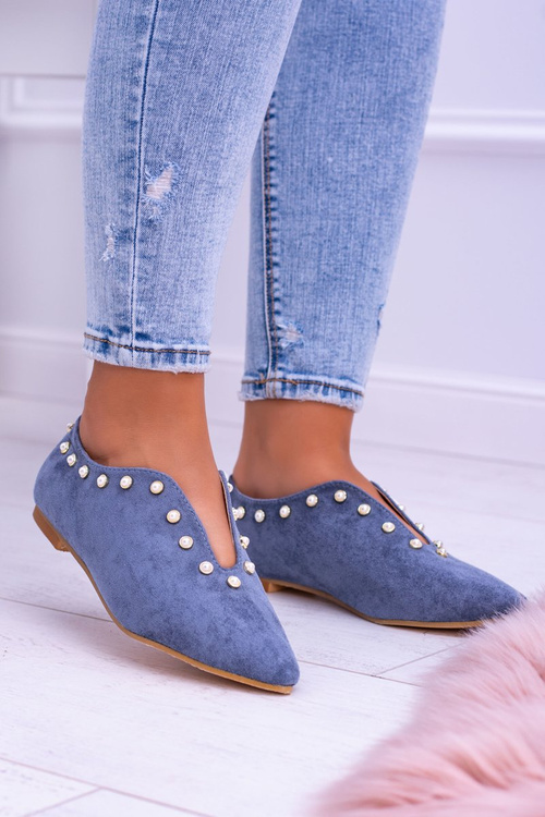 Lu Boo modré ploché boty s Výřezy Merseo