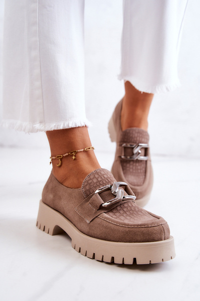 Módní semišové mokasíny Tmavě béžová Rayhan