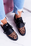 Sportovní dámské černé boty Leopard Elanco