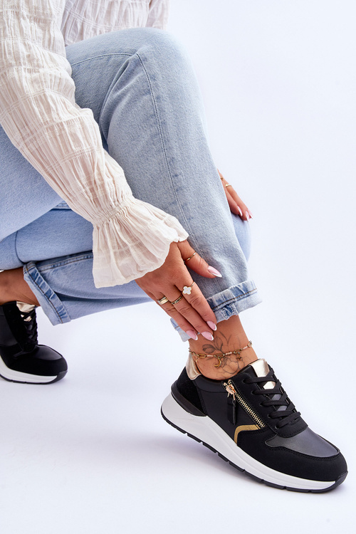 Dámske športové topánky s čiernym zipsom Larisa