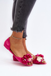 Dámské gumové baletky s květinami Fuksie Junikla