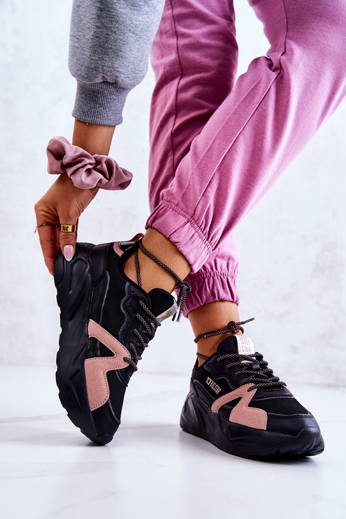 Dámské tenisky Memory Foam Big Star JJ274599 Černo-růžové