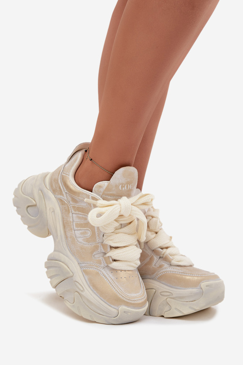 Kožené dámské tenisky GOE SS2N4009 Zlaté