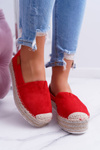 červené posuvné Semišové espadrille Mariako