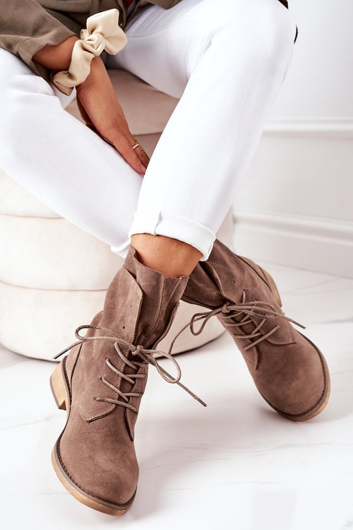 Boty S Dvojitým Svrškem Světle Hnědá Violetta