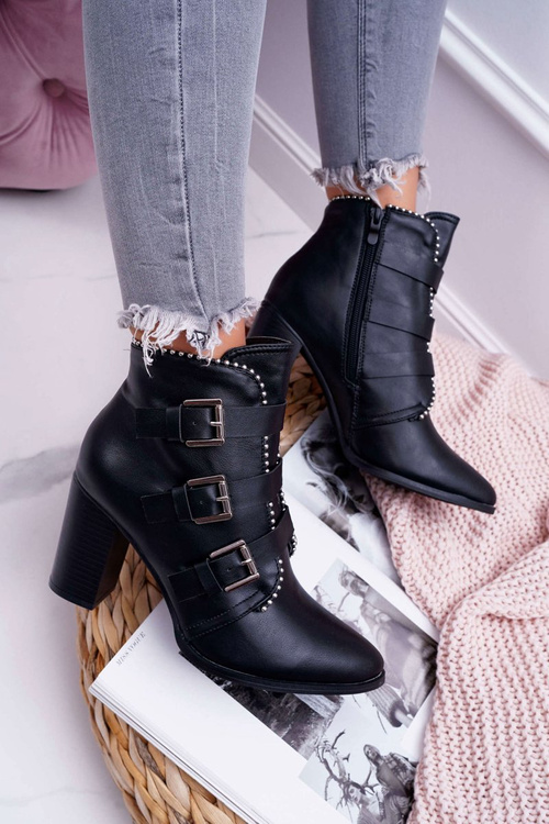 Dámské kotníkové boty na podpatku černé Finbas