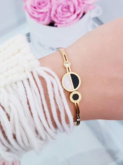 Dámsky oceľový náramok Roman Rím Cyfraes wega zlato