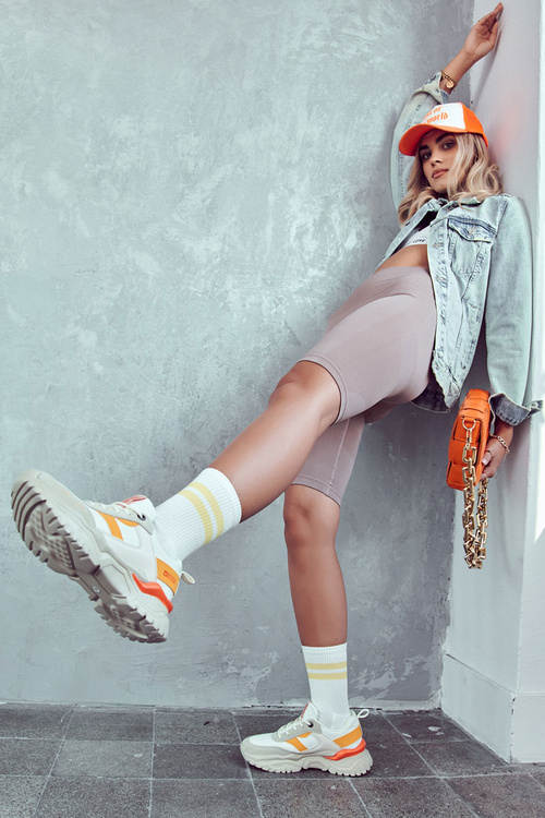 Dámska športová topánka veľká hviezda JJ274A411 biela a béžová