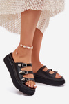 Dámské Klapky Na Platformě S Pásky Černé Nimiotte