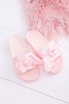 Dámske ružové flip -flops s lukom do hurremu