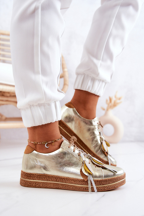 Kožená obuv Maciejka 04550-25 Zlatá