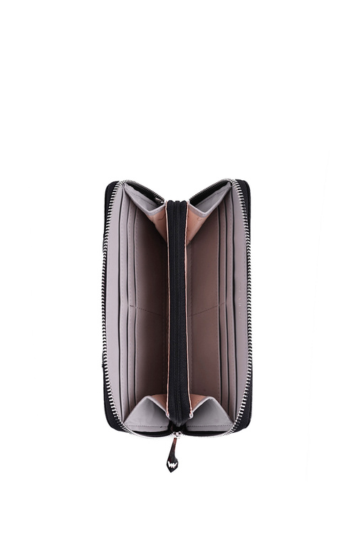 Velká peněženka na zip s puntíky Černý Reine