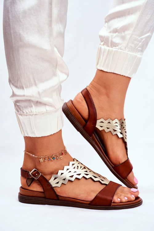 Dámské Sandály Ploché Sergio Leone Hnědé SK035