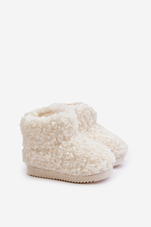 Dětské Sněhule S Kožíškem Typu Beránek Světle Béžové Mevael