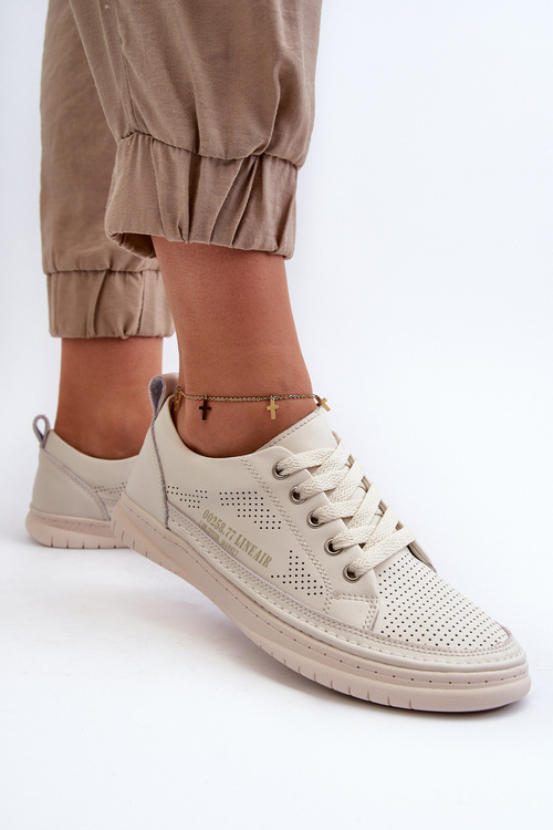 Dámské kožené tenisky béžové Cloesa