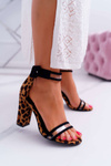 Dámske sandále na tlači leoparda dolima