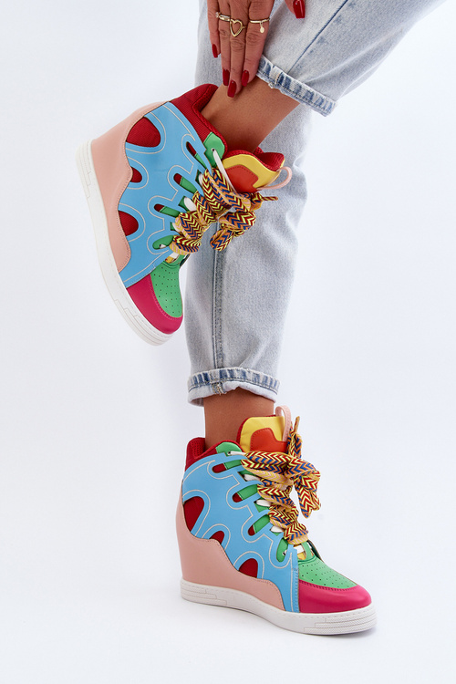 Dámske tenisky na podpätku viacfarebný leopard