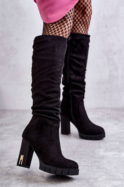 Klasické semišové boty na zip černé Laylah