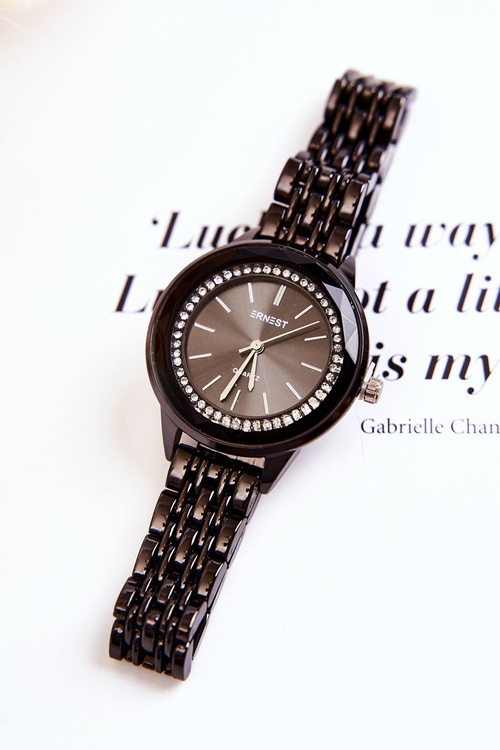 Hodinky Na Náramku Se Zirkony ERNEST Černá