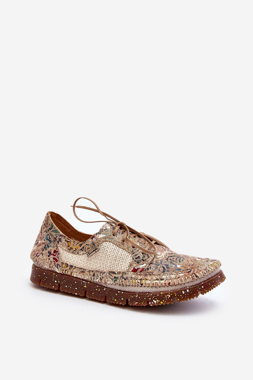 Dámske kožené topánky Maciejka 05850-22 Svetlo béžové