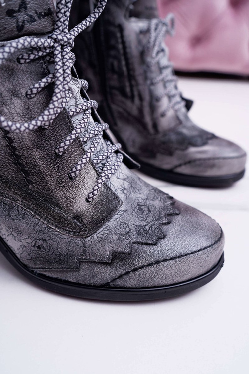 Dámske kožené topánky Maciejka Gray 03190