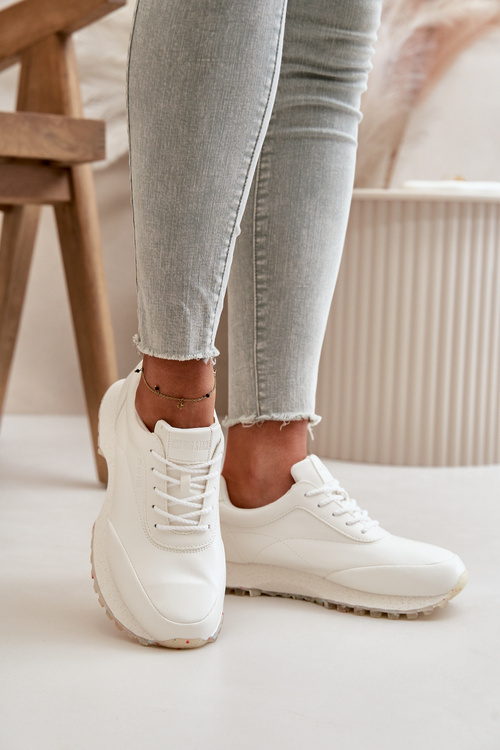 Dámske Tenisky Športové Topánky Z Eko Kože Big Star OO274023 Hi-Poly Systém Biele