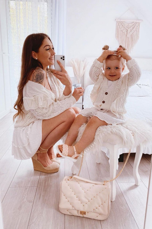 Dětské Pletené Sandály Růžové Adella