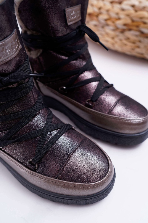 Dámské Sněhule Zateplené Kožešinou tmavě šedé Fereni