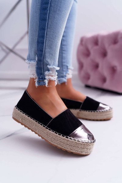 Dámské Espadrilky černé plošina Ringer