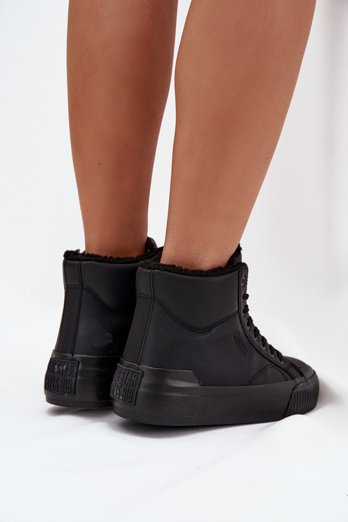 Zateplené Dámske Tenisky Na Platforme Big Star OO274796 Čierne