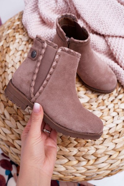 Mládežné topánky plochá päta khaki sicarro