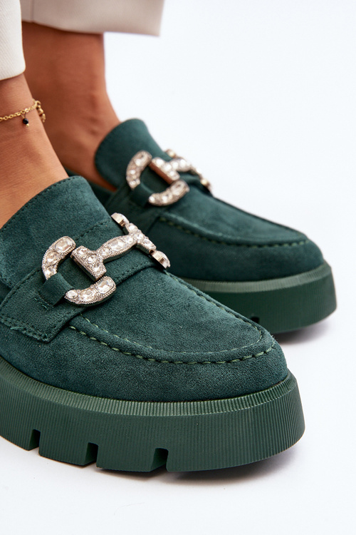 Dámske mokasíny s ozdobou Zelené Ellise