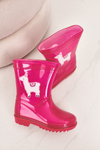 Detské brokátové galoshes s ružovou lámou