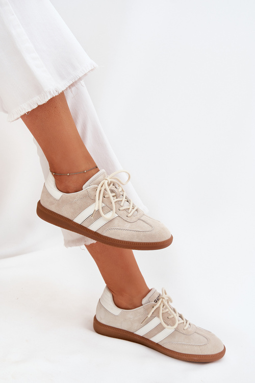 Nízké Kožené Tenisky Dámské Béžové Ismina