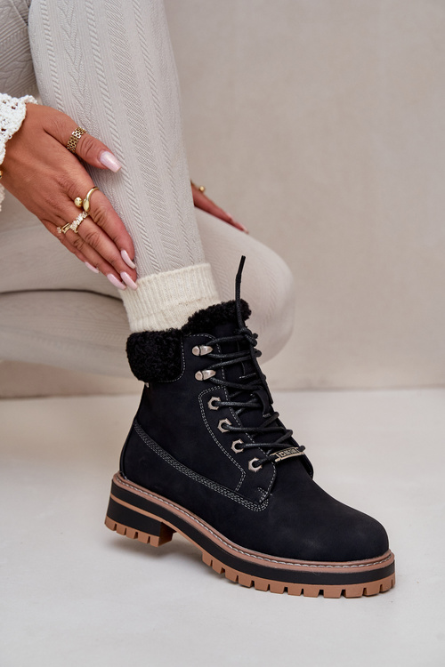 Zateplené Dámske Topánky Big Star OO274A287 Čierne