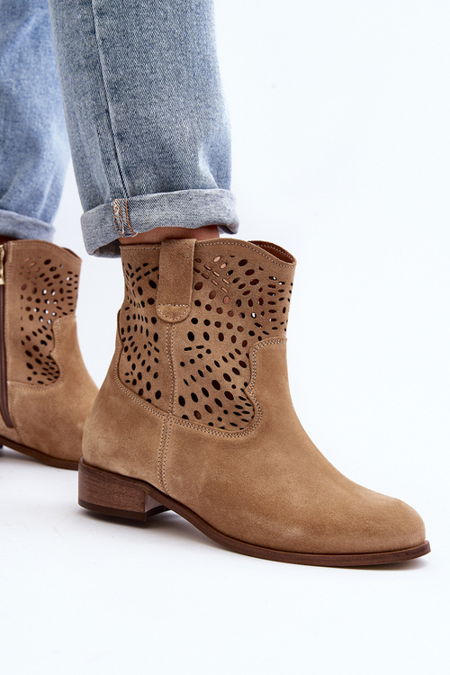 Dámske béžové čipkované topánky Lewski Shoes 3301/2