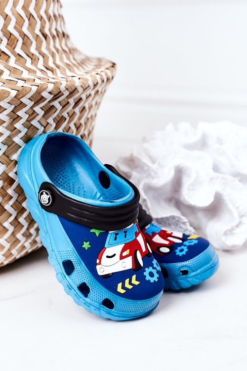 Dětské Pěnové Nazouváky S Autem Modré-Černé