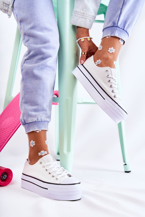 Dámské Tenisky Na Masivní Platformě Bílá Farona