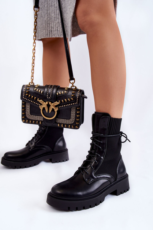 Čierne čipky Riston -topánky na kožené topánky