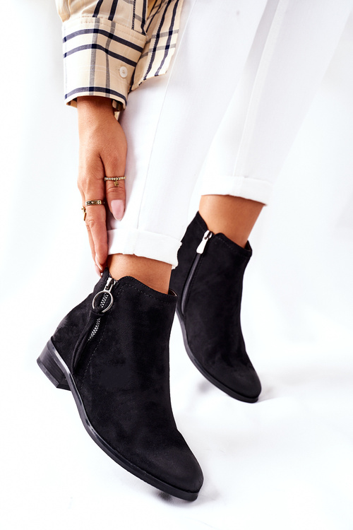 Ženské semišové topánky izolované čierna Janice