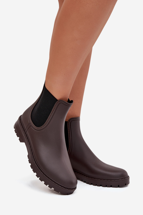 Dámské holínky s elastickými vložkami čokoládové Ciariel