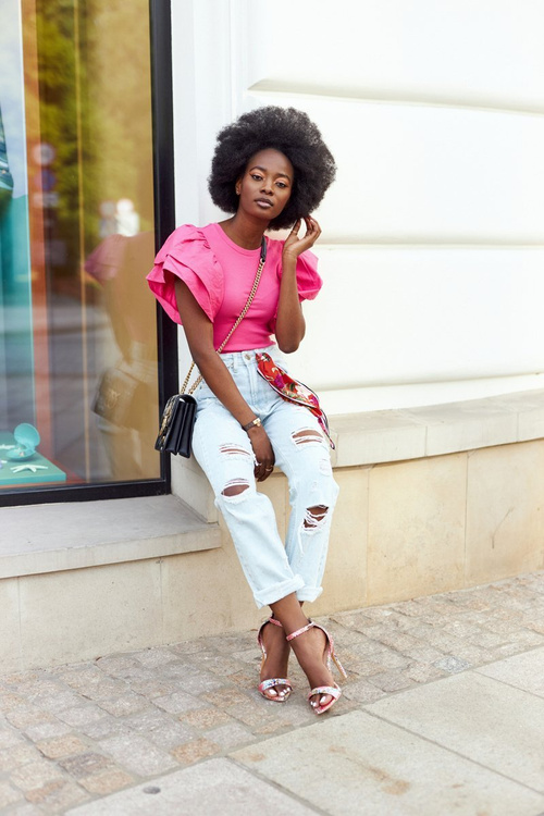 Sandále na vysokom podpätku s hadím vzorom Lu Boo Pink