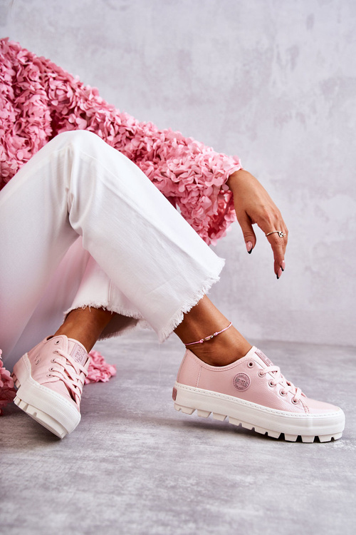 Módne lakované veľké hviezdy KK274047 Pink tenisky