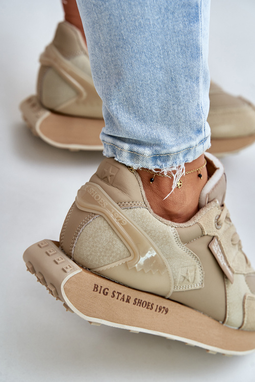 Dámske Kožené Tenisky Big Star OO274564 Hi-Poly System Béžové