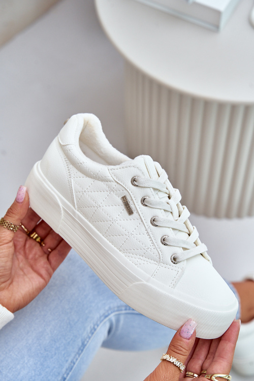 Dámske Tenisky Na Platforme Zateplené Big Star OO274A464 Biele